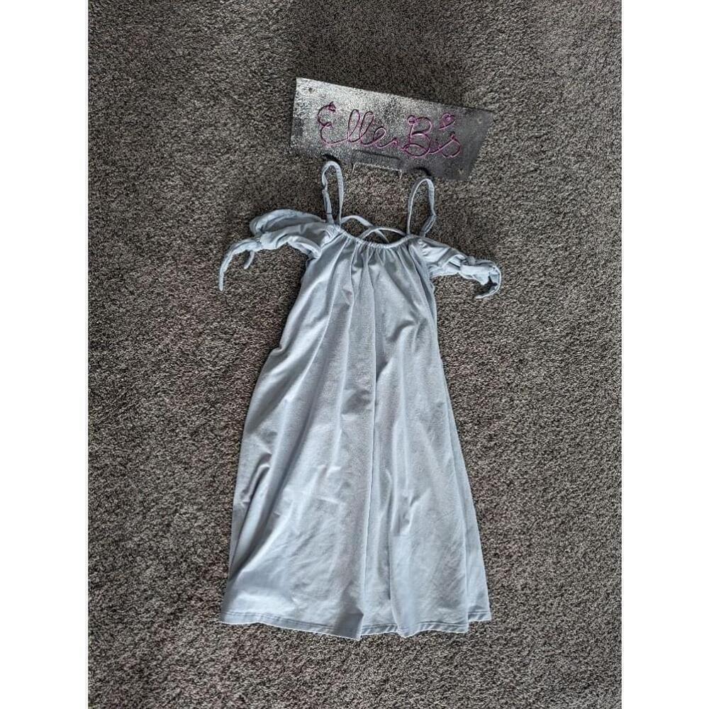 EUC Poof Light Blue Cold Shoulder Strappy Back Dress S